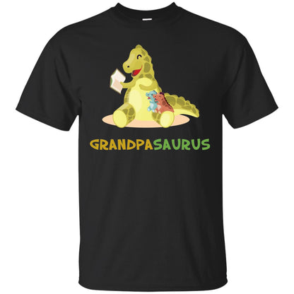 Grandpasaurus Granddad Grandpa Shirt Black