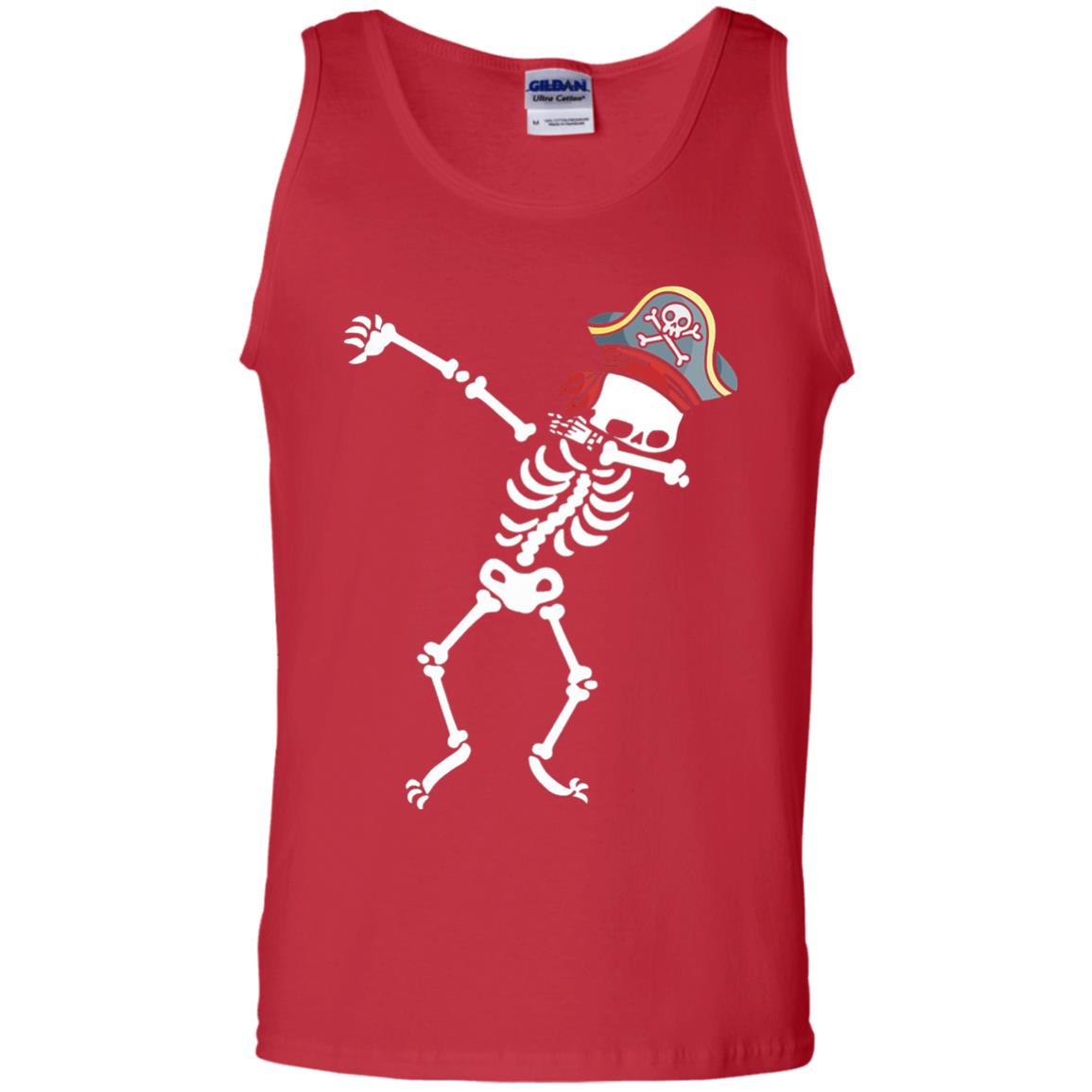 Dabbing Skeleton With Pirates Hat T-shirt Red