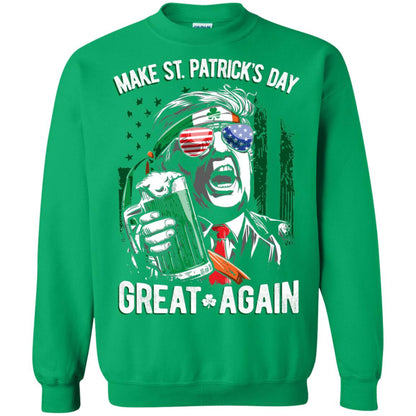 Make St Patricks Day Great Again Trump Leprechaun T-shirt Irish Green