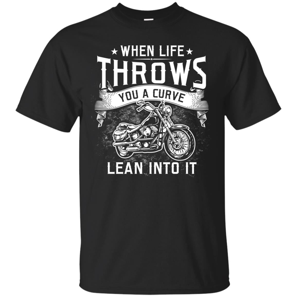 When Life Throws You A Curve Lean Into It Motorcycle Shirt Black