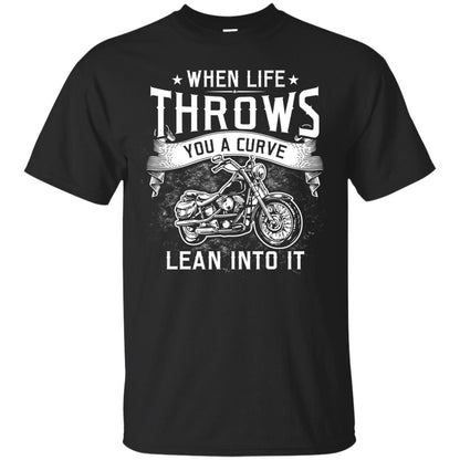 When Life Throws You A Curve Lean Into It Motorcycle Shirt Black