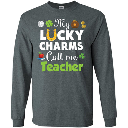 My Lucky Charms Call Me Teacher St Patricks Day T-shirt Dark Heather