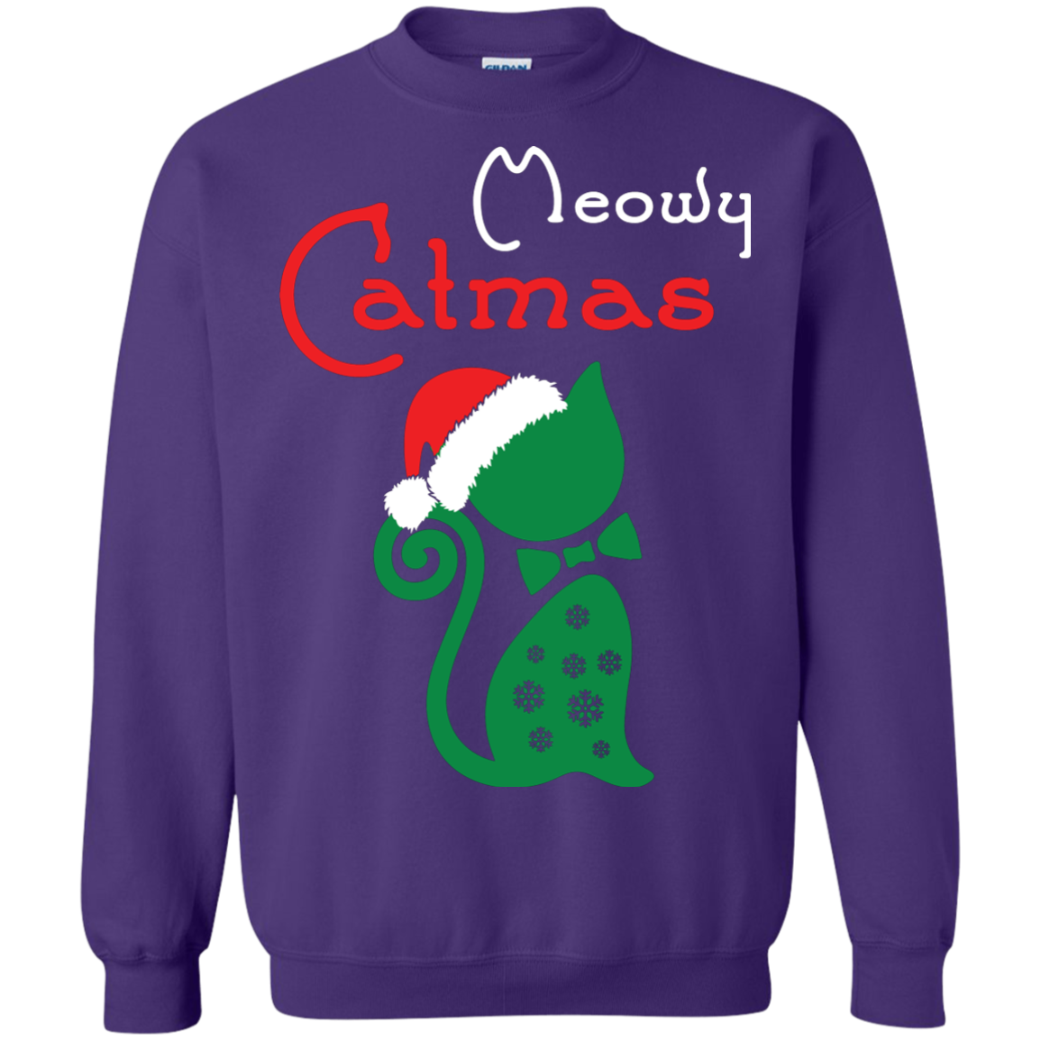 Cat Christmas T-Shirt Meowy Catmas Purple