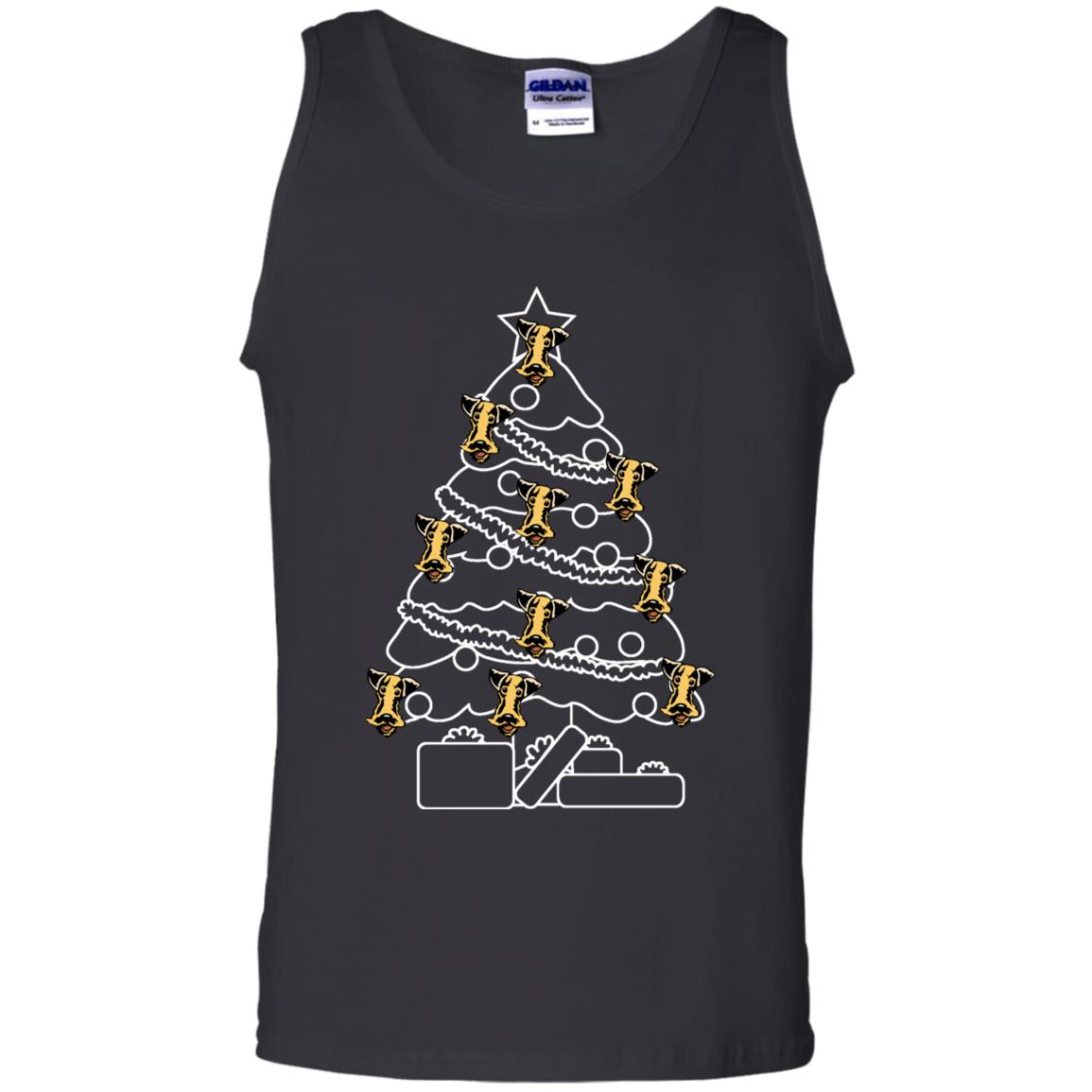 Terrier Dog Face Christmas Tree Gift Shirt Black