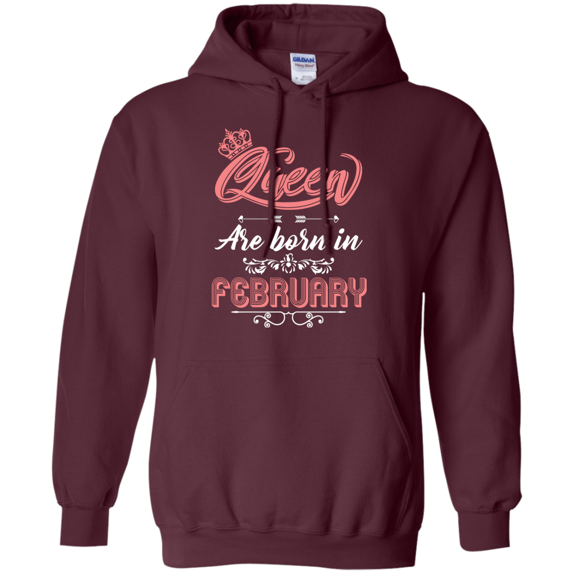Brithday T-Shirt Queen Are Born In February Maroon