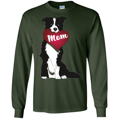 Dog Lover T-sshirt Border Collie Fetching Valentine Heart Forest Green