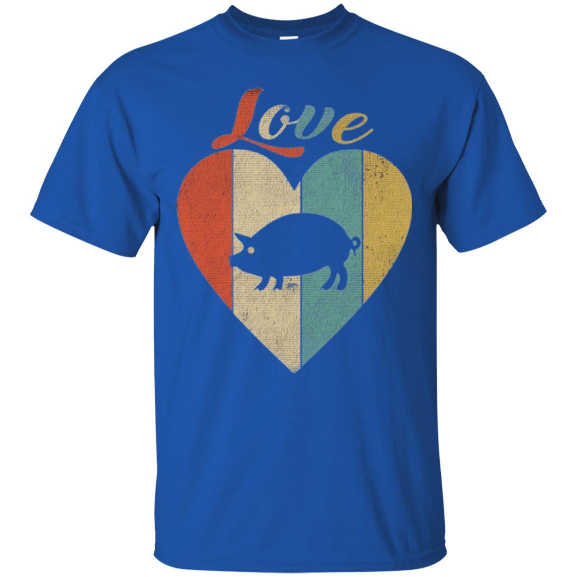 Beautiful Vintage Retro Pig Lover T-shirt Royal