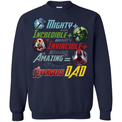 Mighty Incredible Invincible Amazing Dad Movie Fan T-shirt Navy