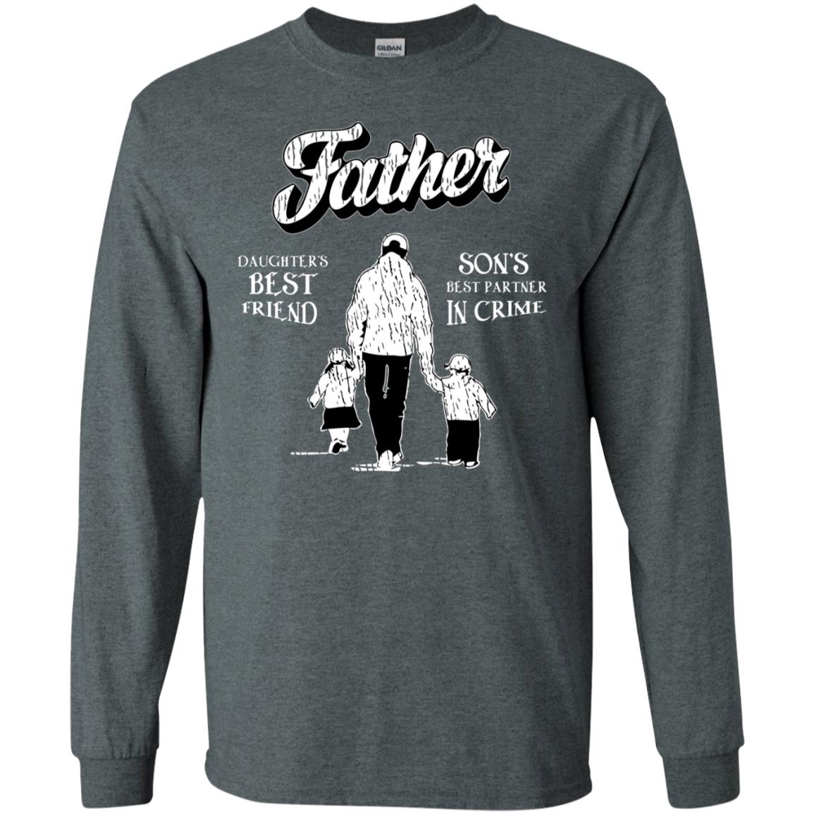 Father Is Daugther's Best Friend Son's Best Partner In Crime Shirt Dark Heather