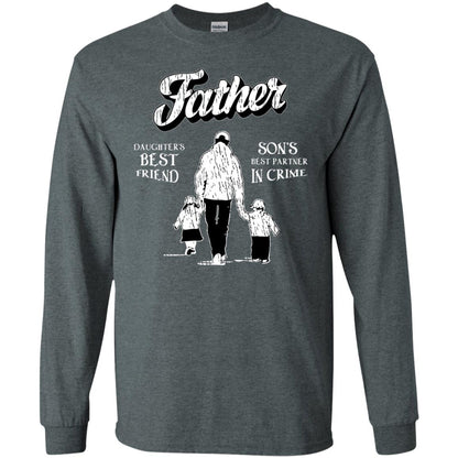 Father Is Daugther's Best Friend Son's Best Partner In Crime Shirt Dark Heather
