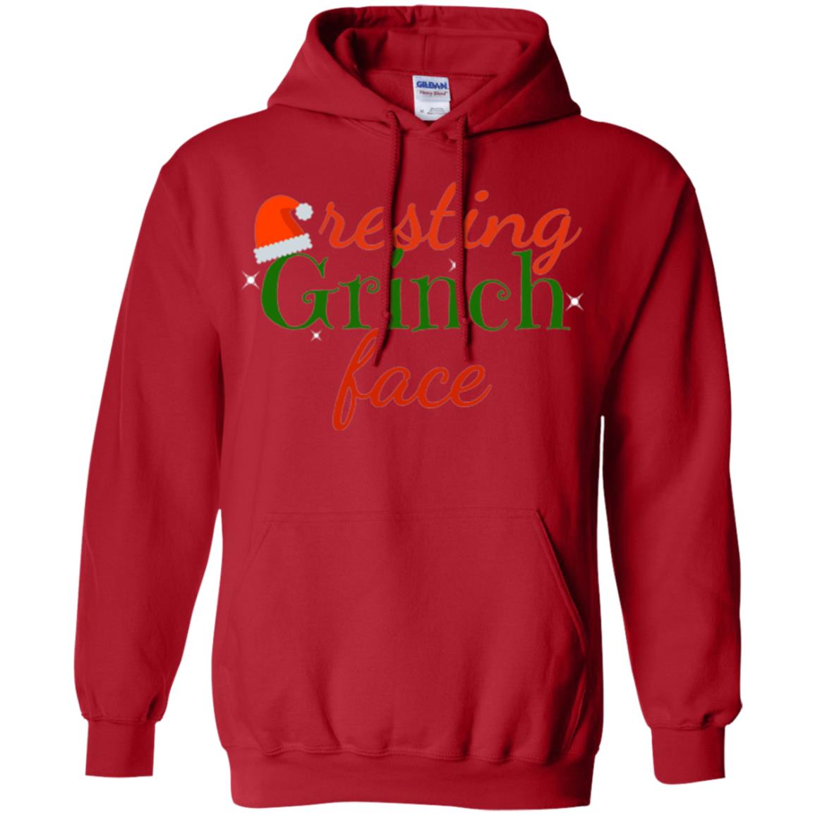 Funny Christmas T-shirt Resting Grinch Face Red