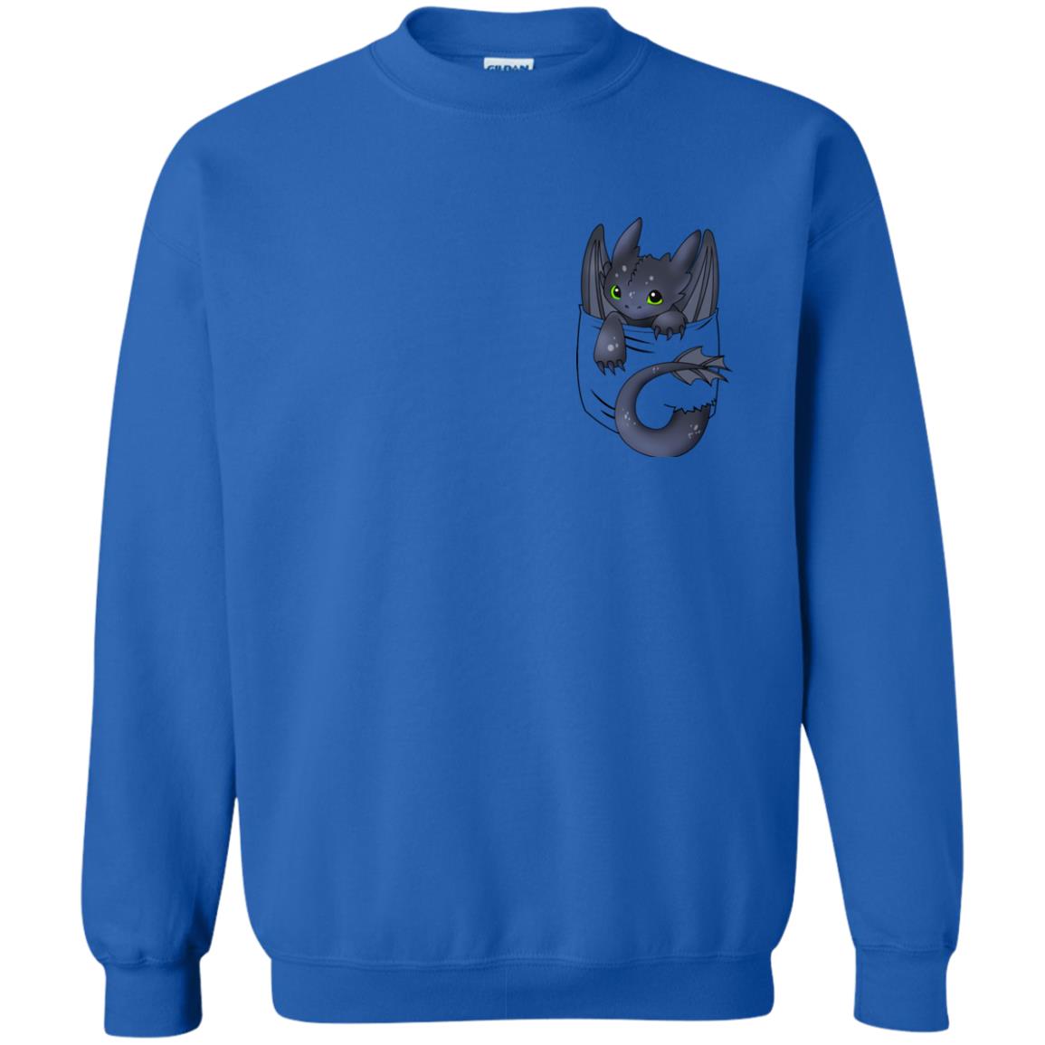Toothless Dragon In Pocket Shirt Royal