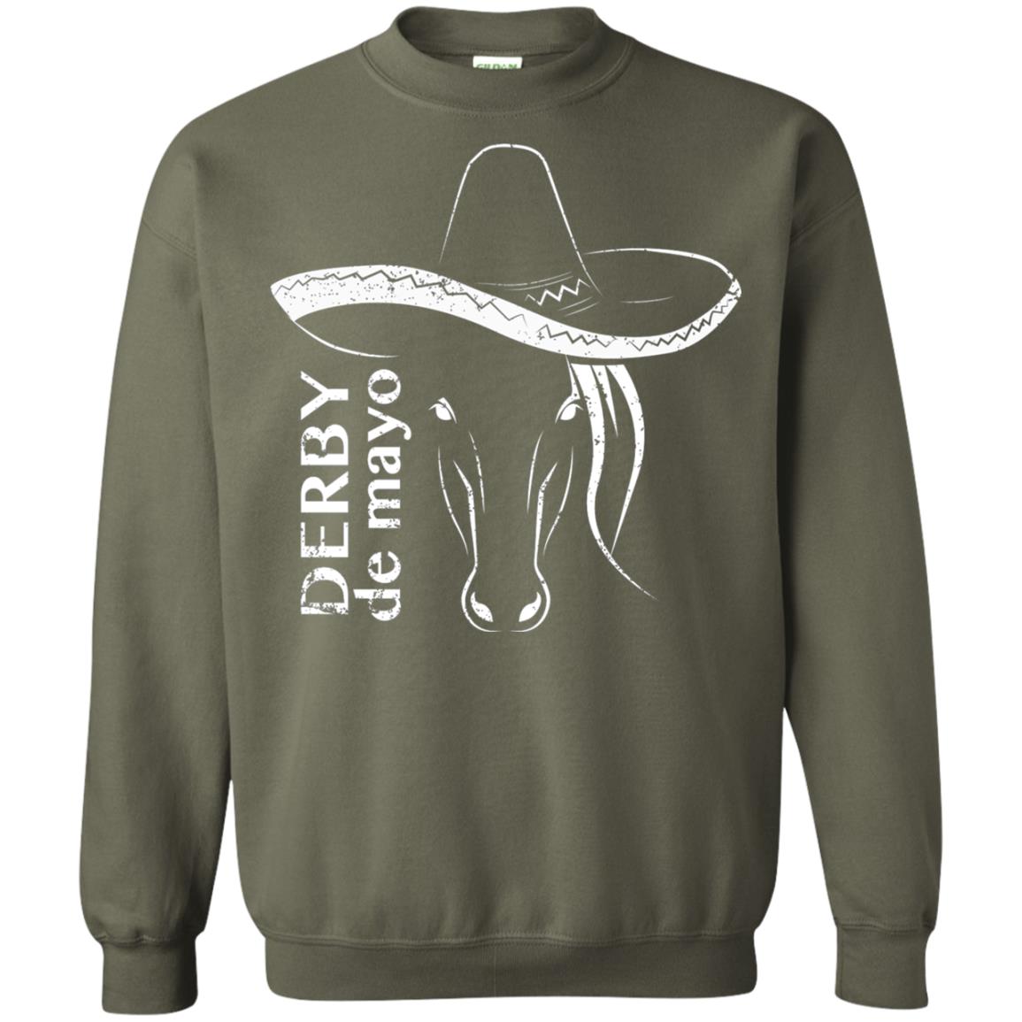 Derby De Mayo Sombrero Horse Race Shirt Military Green