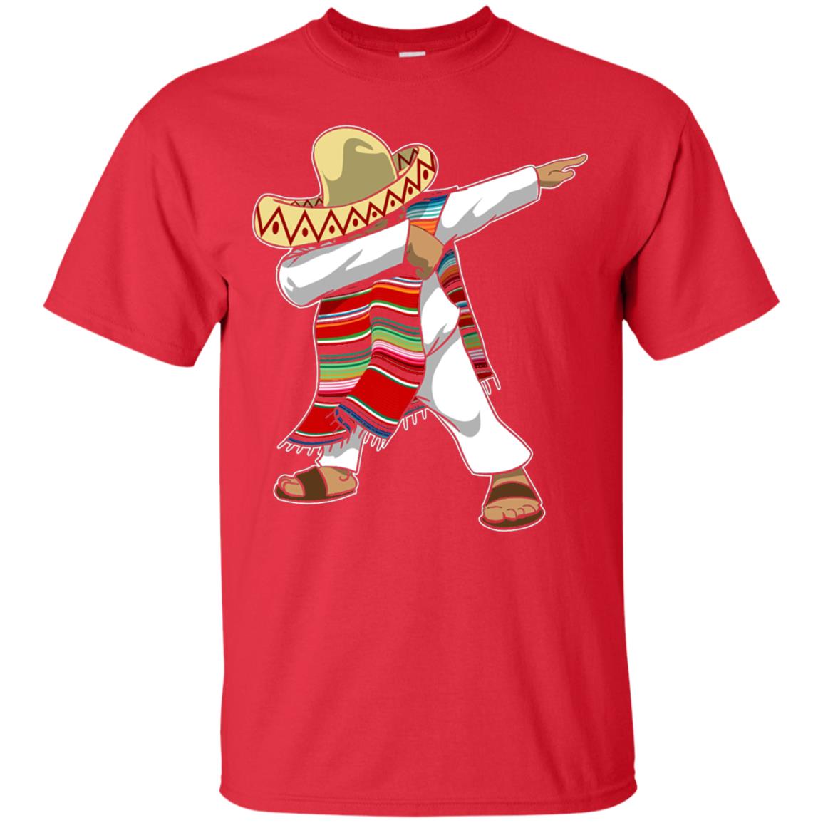 Mexican Poncho Dabbing Cinco De Mayo Shirt Red