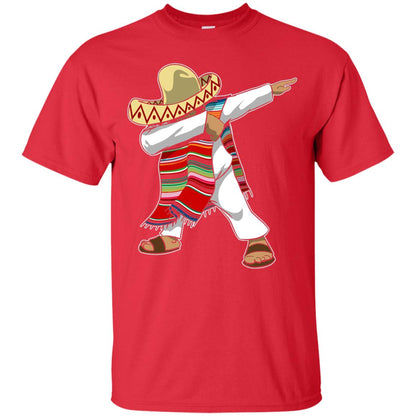 Mexican Poncho Dabbing Cinco De Mayo Shirt Red