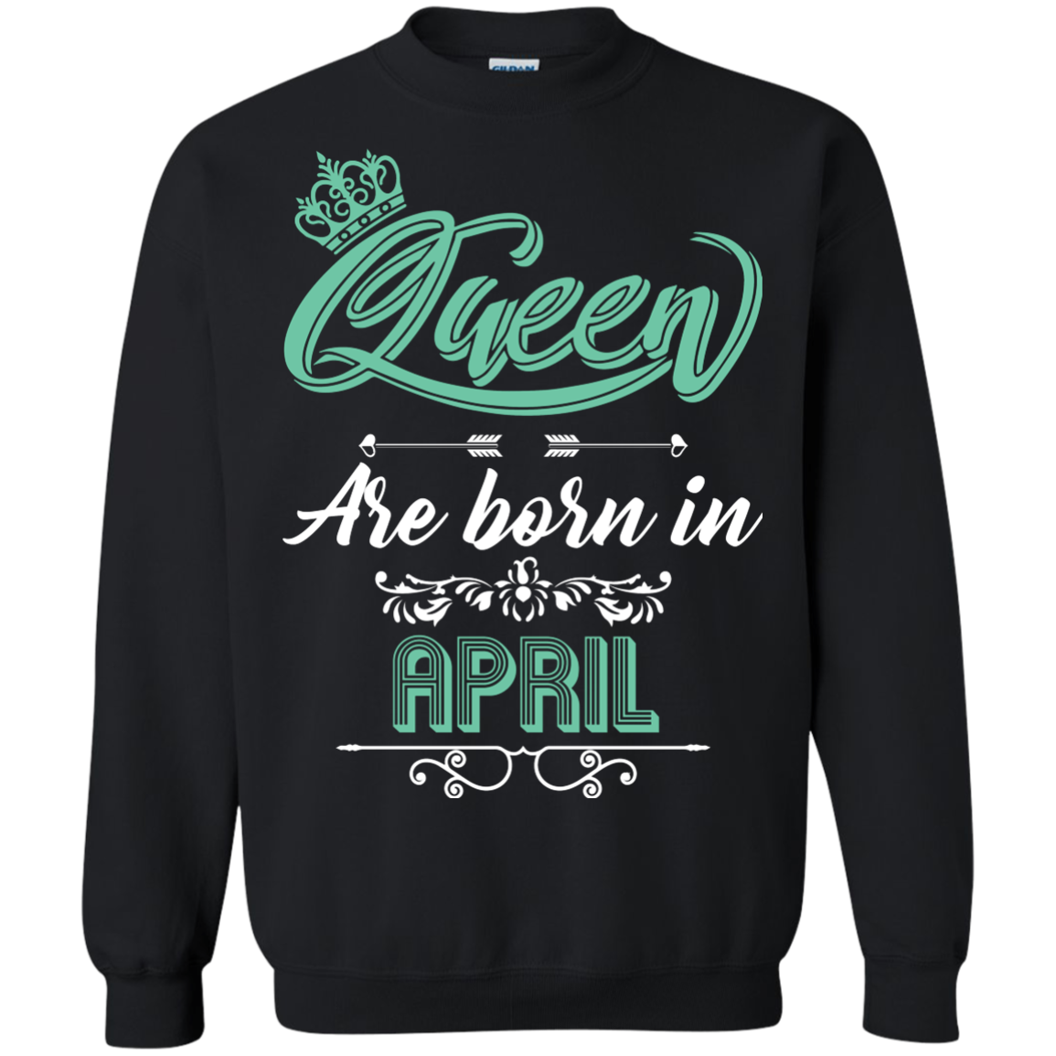 Brithday T-Shirt Queen Are Born In April Black