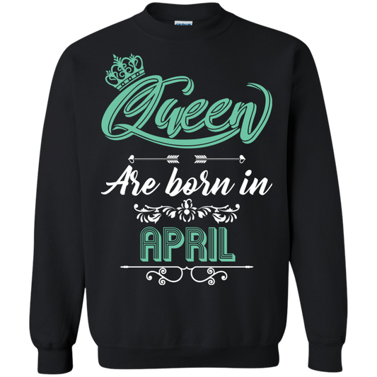 Brithday T-Shirt Queen Are Born In April Black