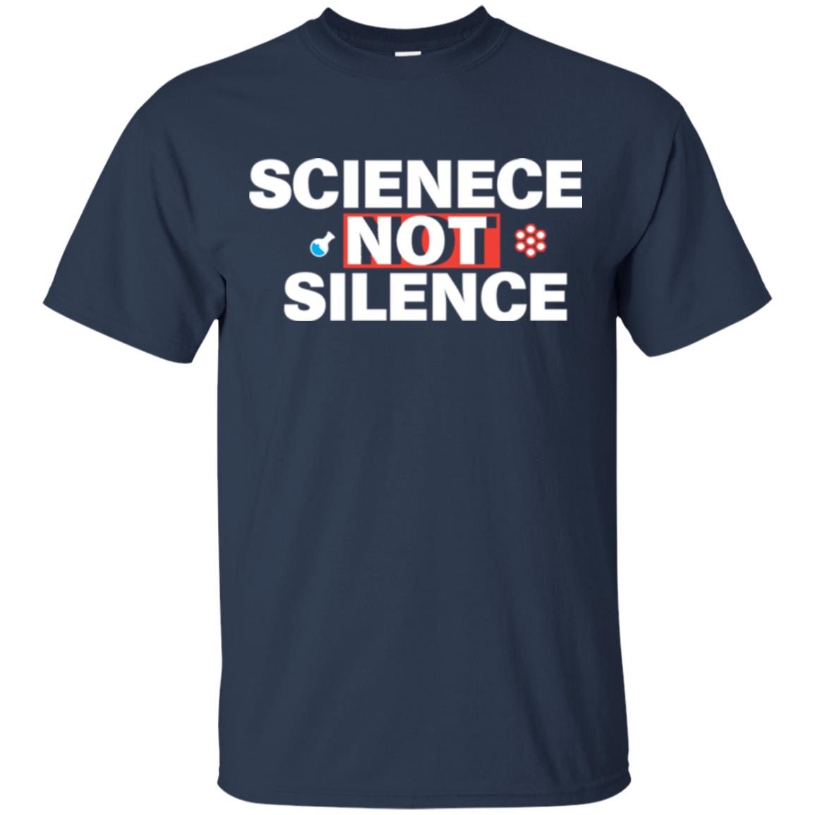 Scientist T-shirt Scienece Not Silence Navy