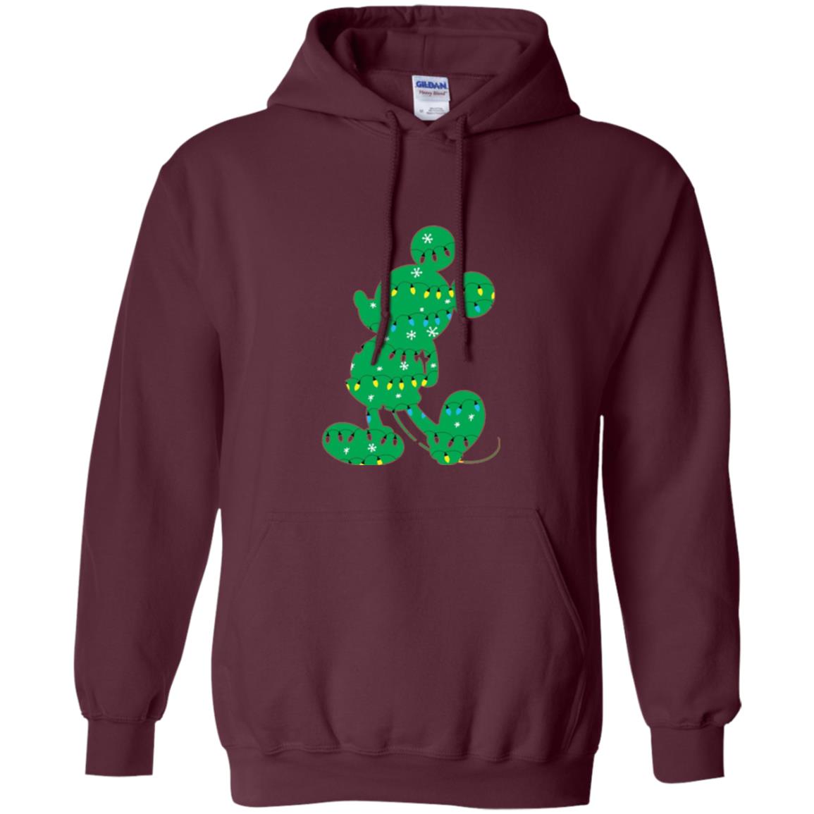 Disney Mickey Mouse Christmas Lights T-shirt Maroon