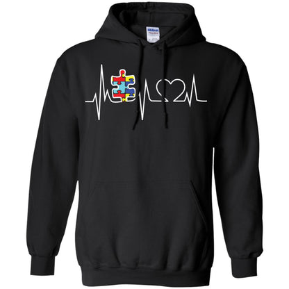 Autism Puzzle Heartbeat Autism Awareness Shirt Black