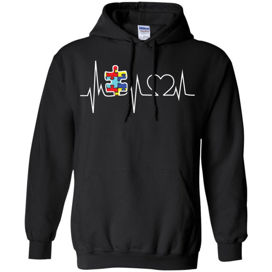 Autism Puzzle Heartbeat Autism Awareness Shirt Black