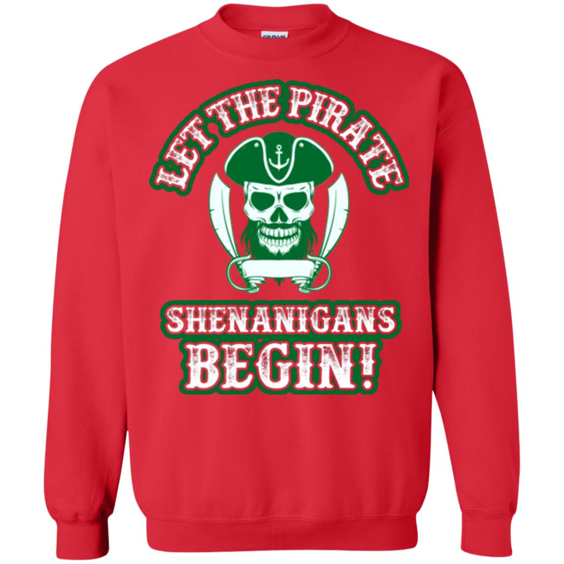 Saint Patrick's Day T-shirt Let The Pirate Shenanigans Begin Red