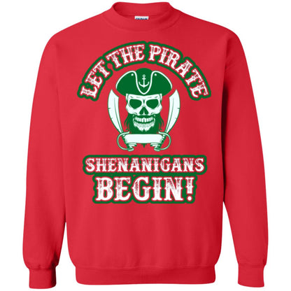Saint Patrick's Day T-shirt Let The Pirate Shenanigans Begin Red