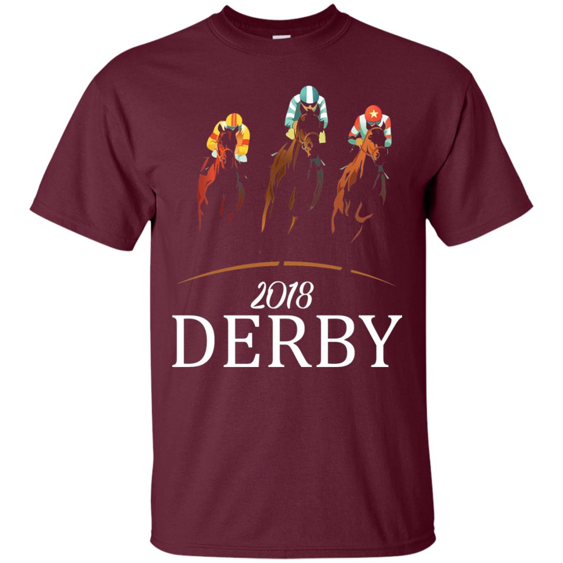 Derby 2018 Jockey Horse Racing T-shirt Maroon