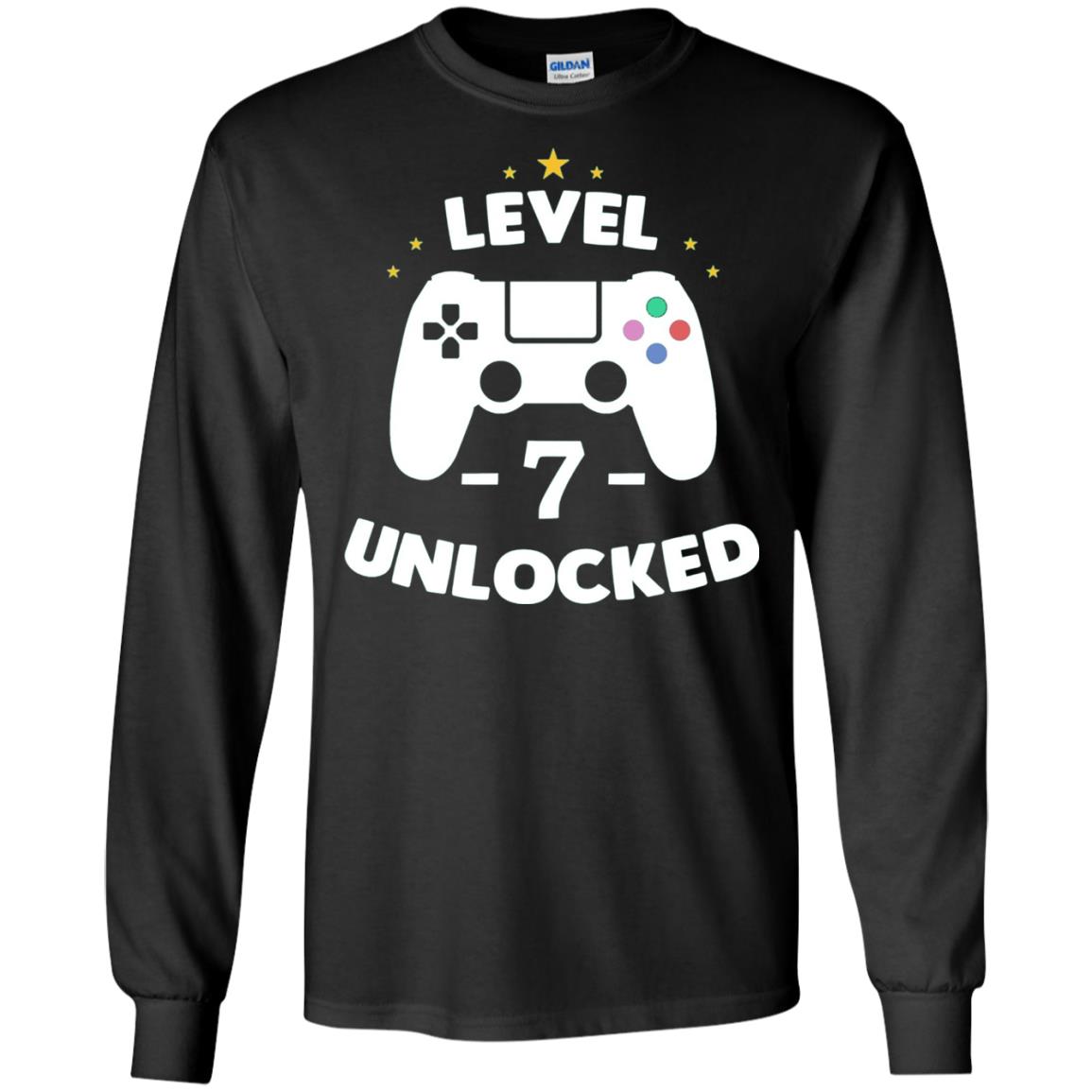 Level 7 Unlocked Gamer T-shirt Black