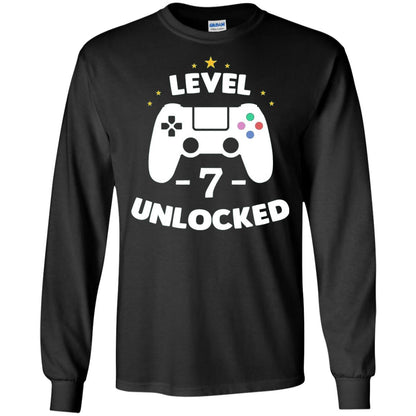 Level 7 Unlocked Gamer T-shirt Black