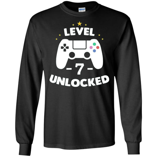 Level 7 Unlocked Gamer T-shirt Black