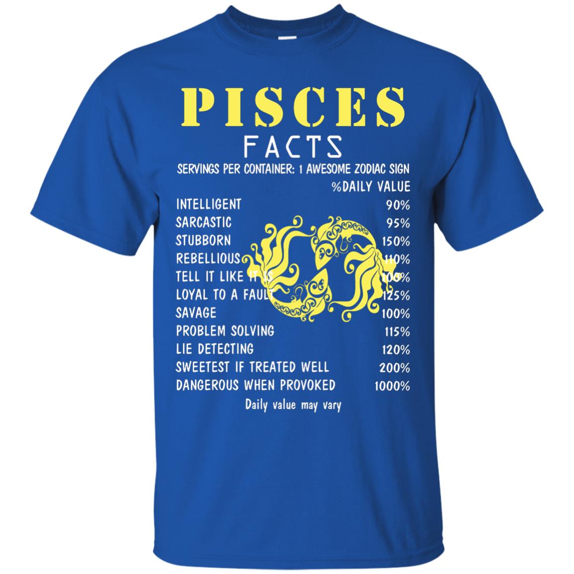 Pisces Facts 1 Awesome Zodiac Sign Gift Shirt For Pisces Horoscope Royal
