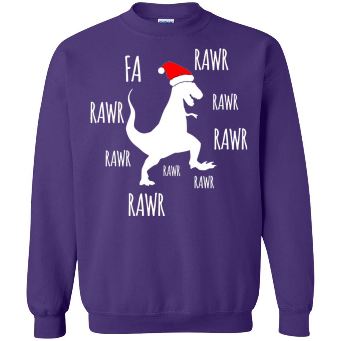 Christmas T-shirt Fa Rawr Rawr Funny T-rex Dinosaur Purple