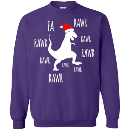 Christmas T-shirt Fa Rawr Rawr Funny T-rex Dinosaur Purple