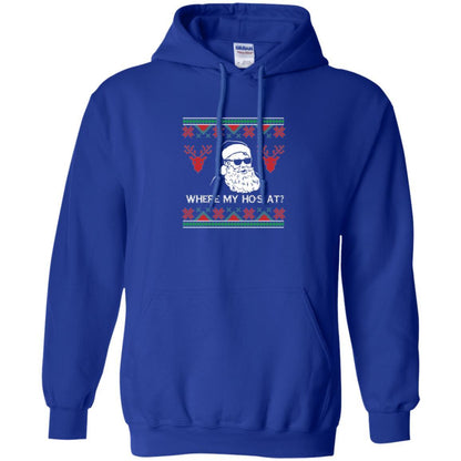 Christmas T-shirt Santa Claus Where My Hos At T-shirt Royal
