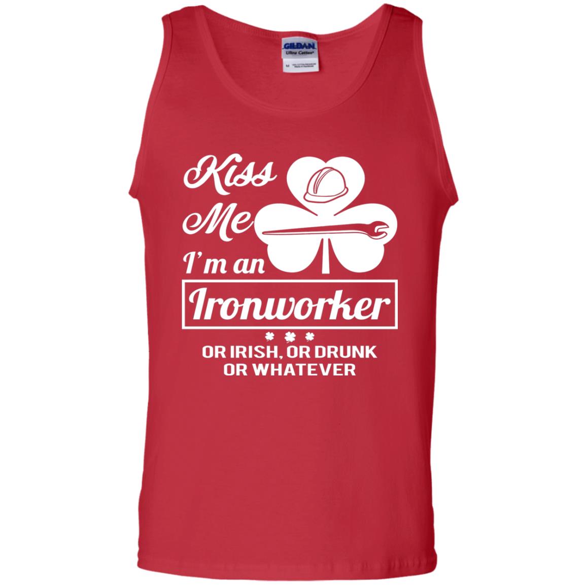 Funny St Patricks Day Shirt Kiss Me I Am An Ironworker Red