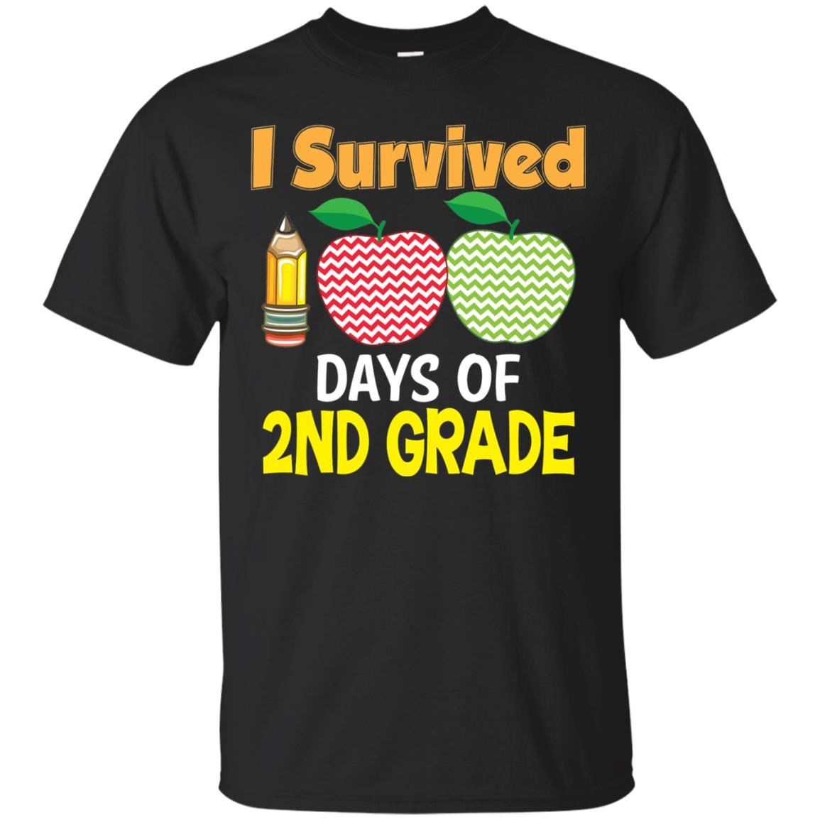 Kindergarten T-shirt I Survived 100 Days Of 2nd Black