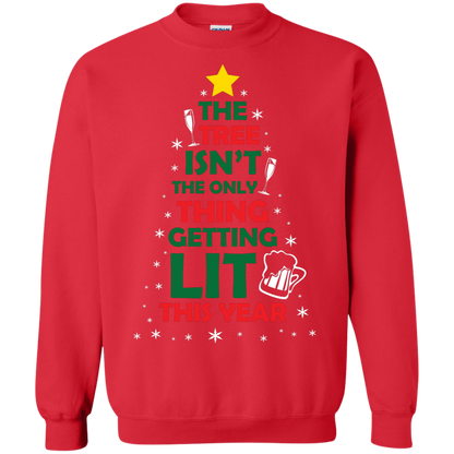 Christmas T-shirt The Tree Isn't The Only Thing Getting Lit This Year Red
