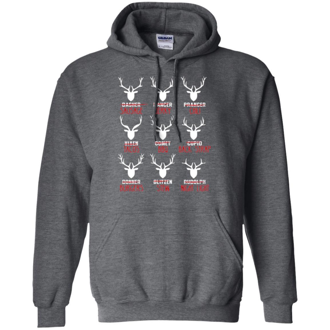 Christmas T-shirt Hunters All Of Santa's Reindeer Dark Heather