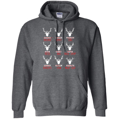 Christmas T-shirt Hunters All Of Santa's Reindeer Dark Heather