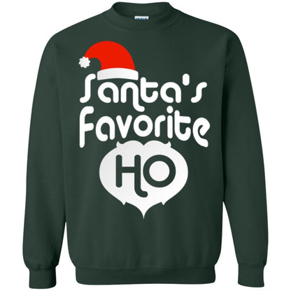 Christmas T-shirt Santa's Favorite Ho Forest Green