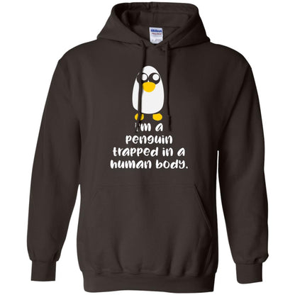 Penguin Lovers T-shirt I_m A Penguin Trapped In A Human Body Dark Chocolate