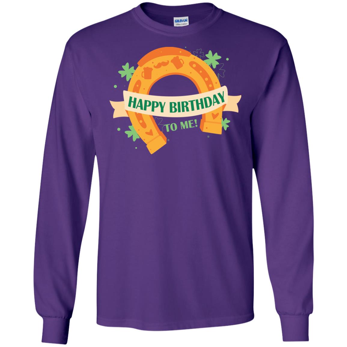 Happy Birthday To Me Shamrocks Saint Patrick's Day T-shirt Purple