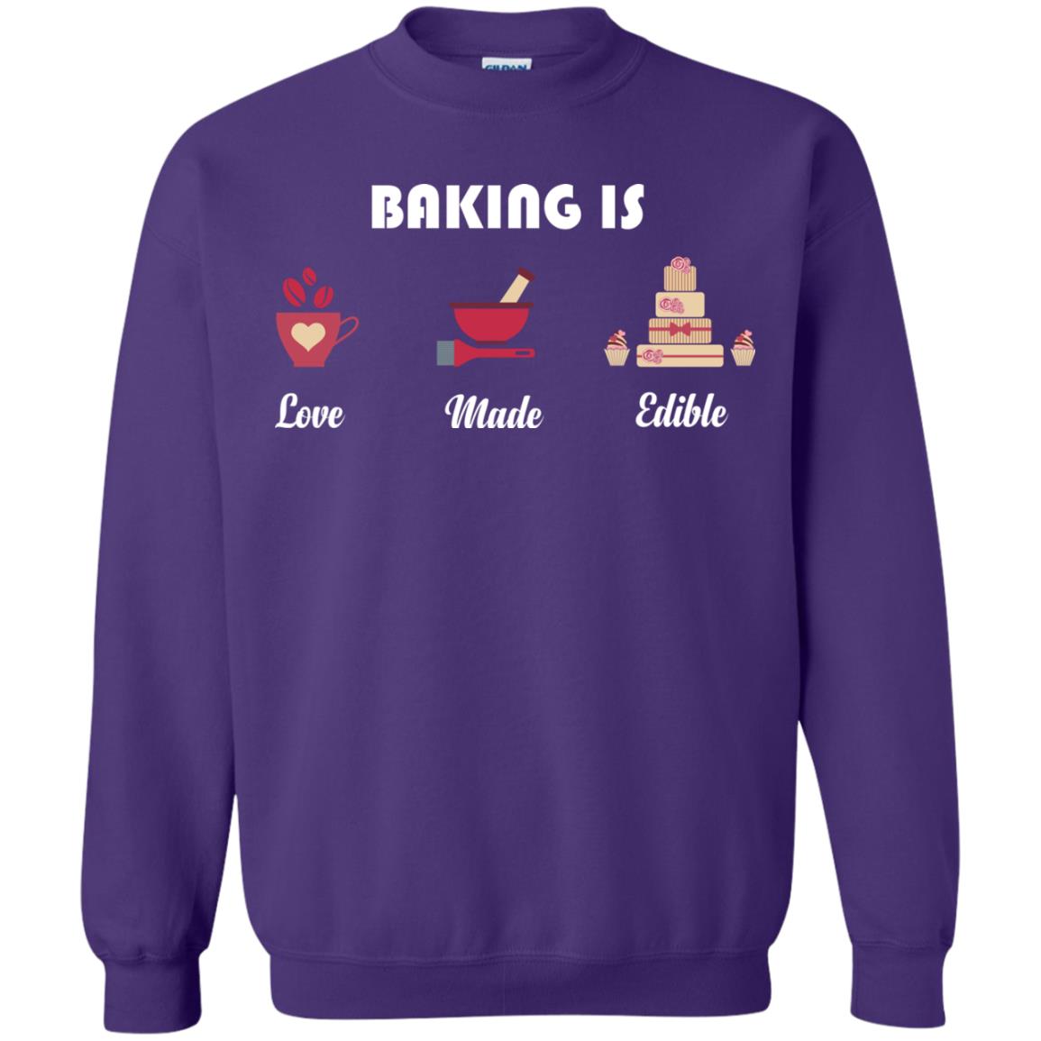 Baker T-shirt Baking Is Love Made Edible Purple