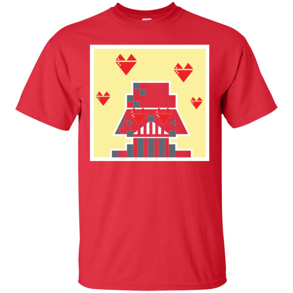 Star Wars Vader Pixel Heart Eyes Valentine_s Graphic T-shirt Red