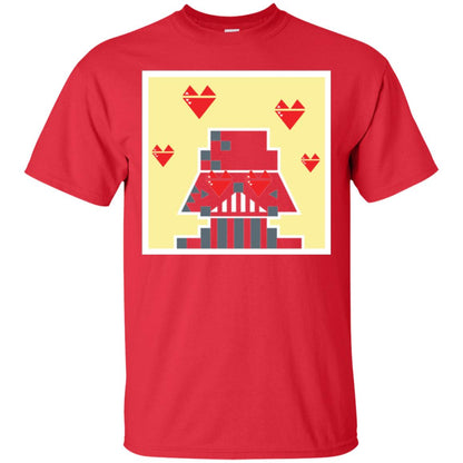 Star Wars Vader Pixel Heart Eyes Valentine_s Graphic T-shirt Red