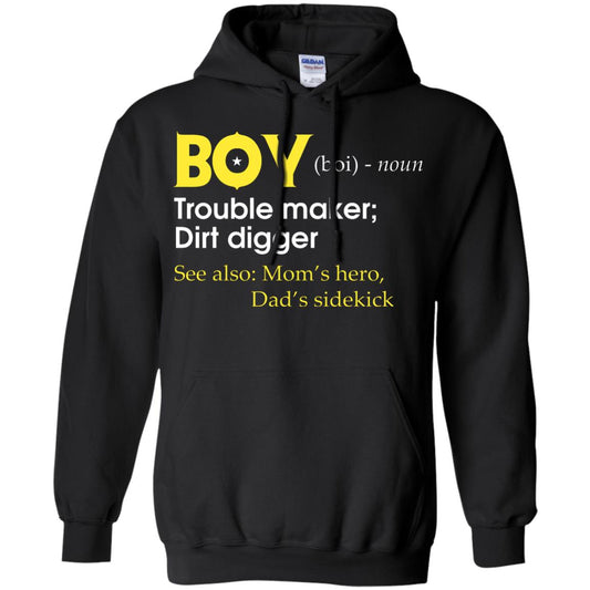Boy Definition Trouble Maker Dirt Digger Shirt Black