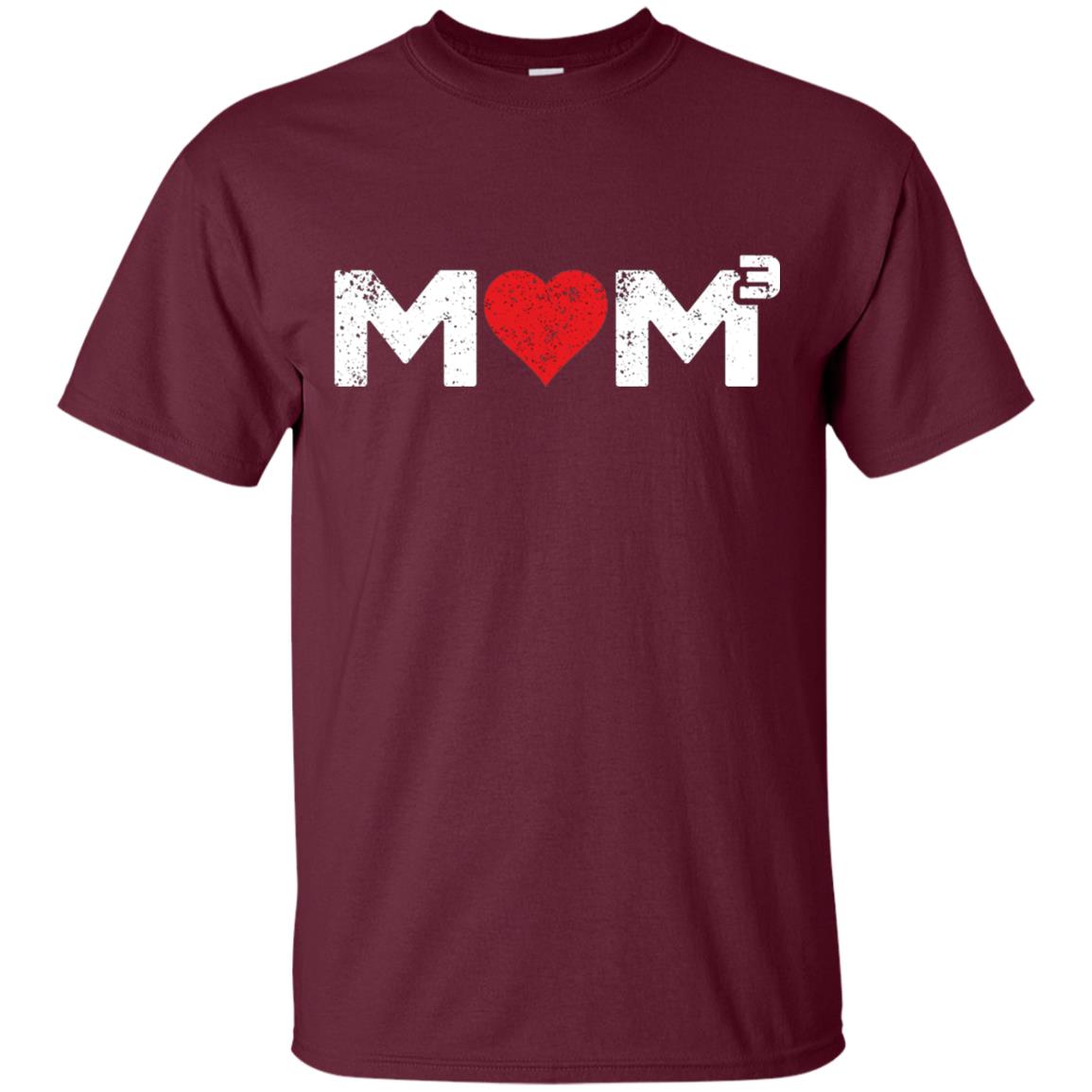 Mom3 Cubed Mother_s Day Mommy T-shirt Maroon