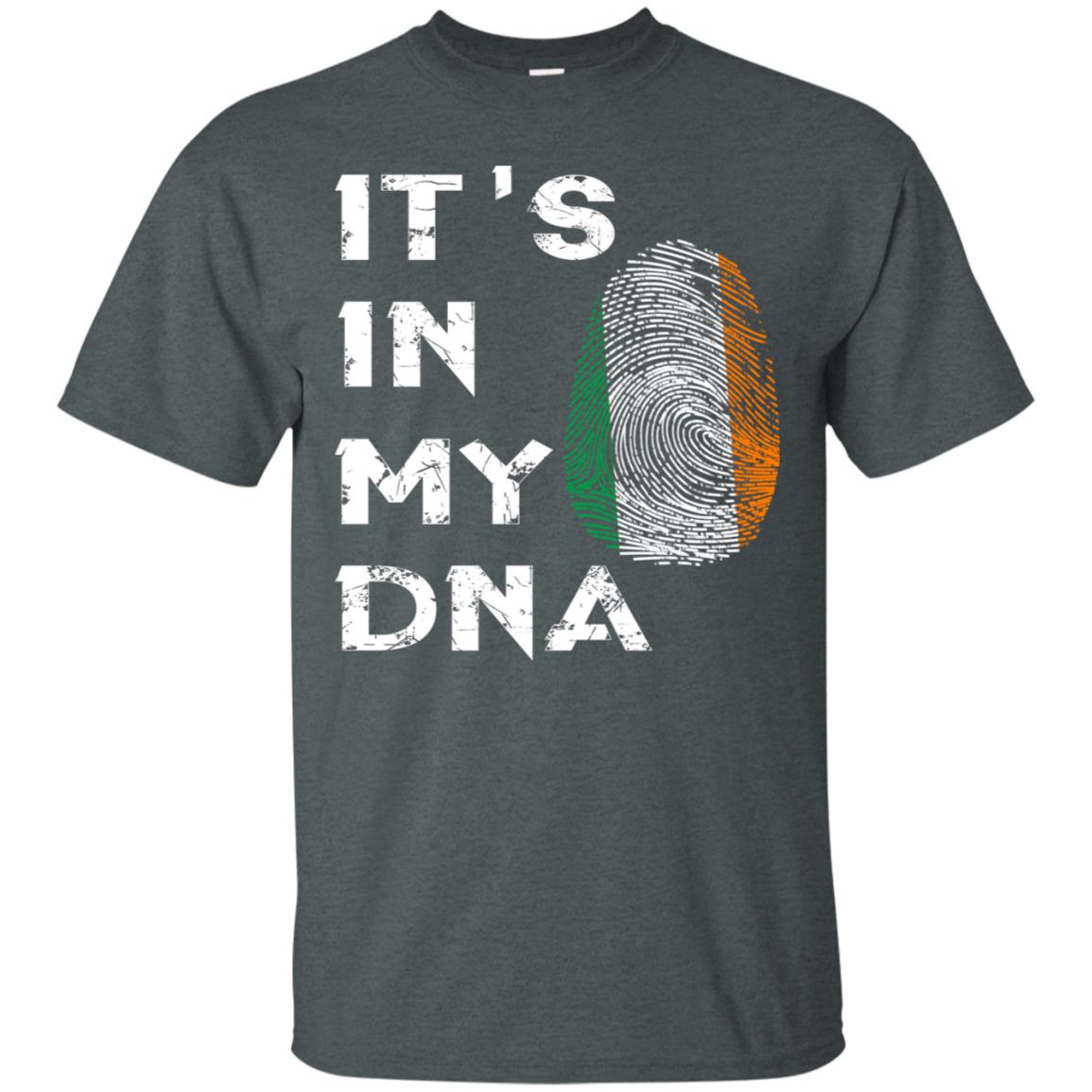 It's In My Dna Fingerprint Irish Ireland Gift Shirt Dark Heather