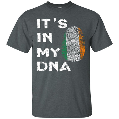 It's In My Dna Fingerprint Irish Ireland Gift Shirt Dark Heather